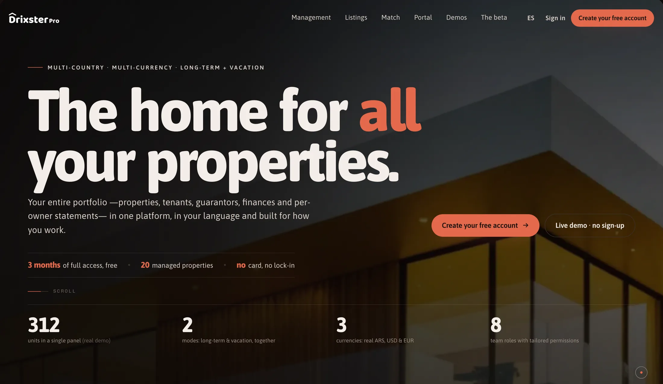 Drixster Pro landing page